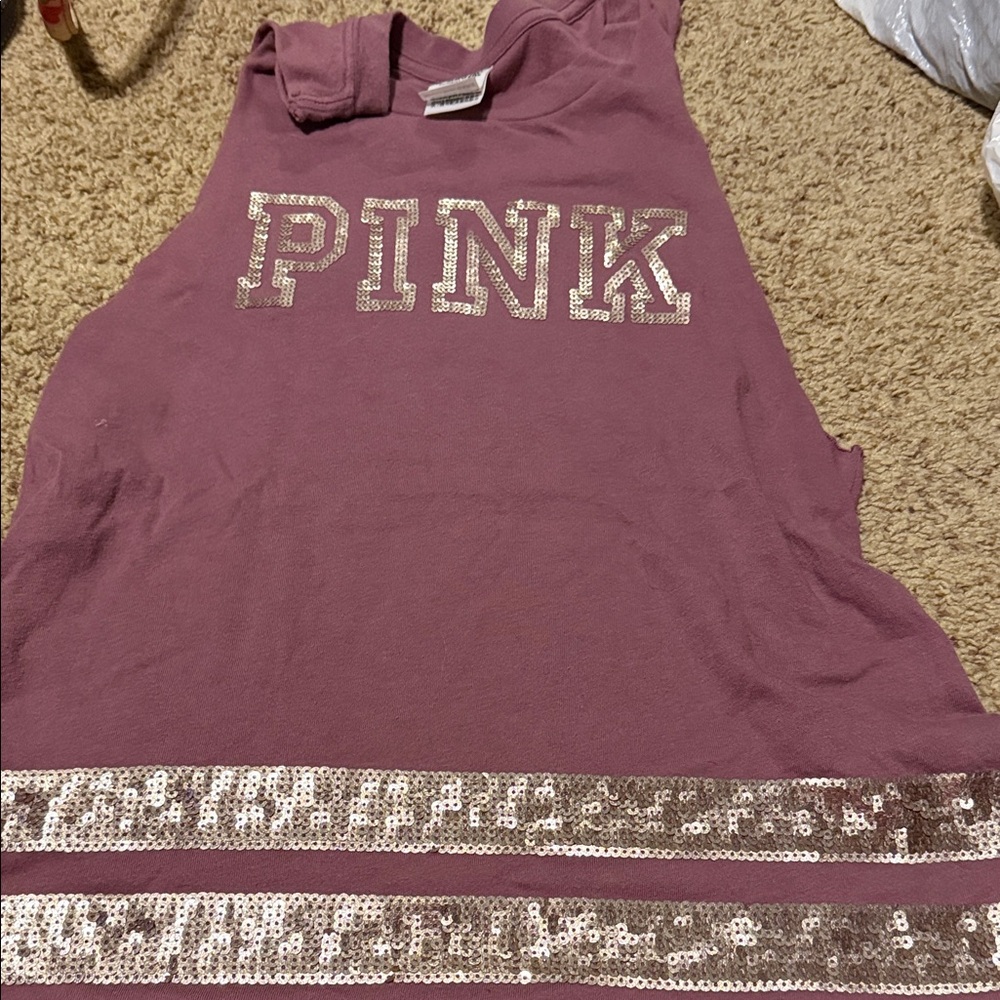 Victoria's Secret Pink Tank Top with Sequin Accents